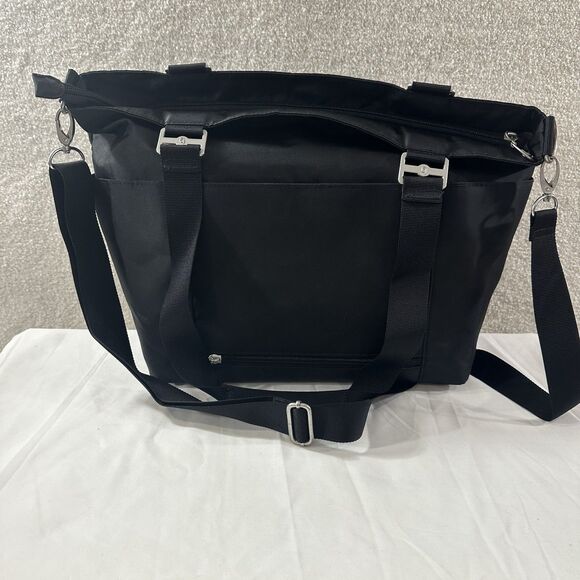 Baggalini Black Nylon Handbag, Small Tote Bag, Purse Shoulder Bag Pockets￼ - Picture 4 of 15